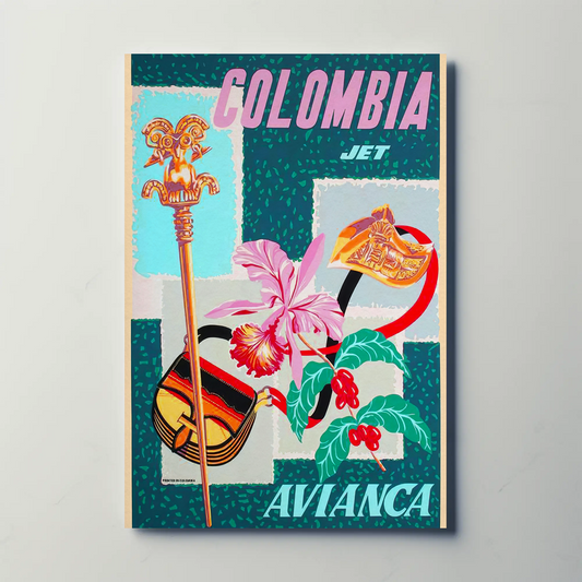 Avianca Colombia Jet Travel Poster (1960)