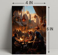 Market Scene In An Ancient City Poster