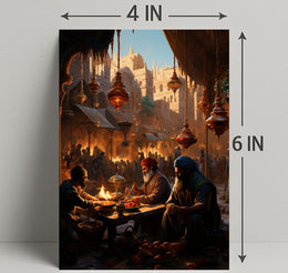 Market Scene In An Ancient City Poster