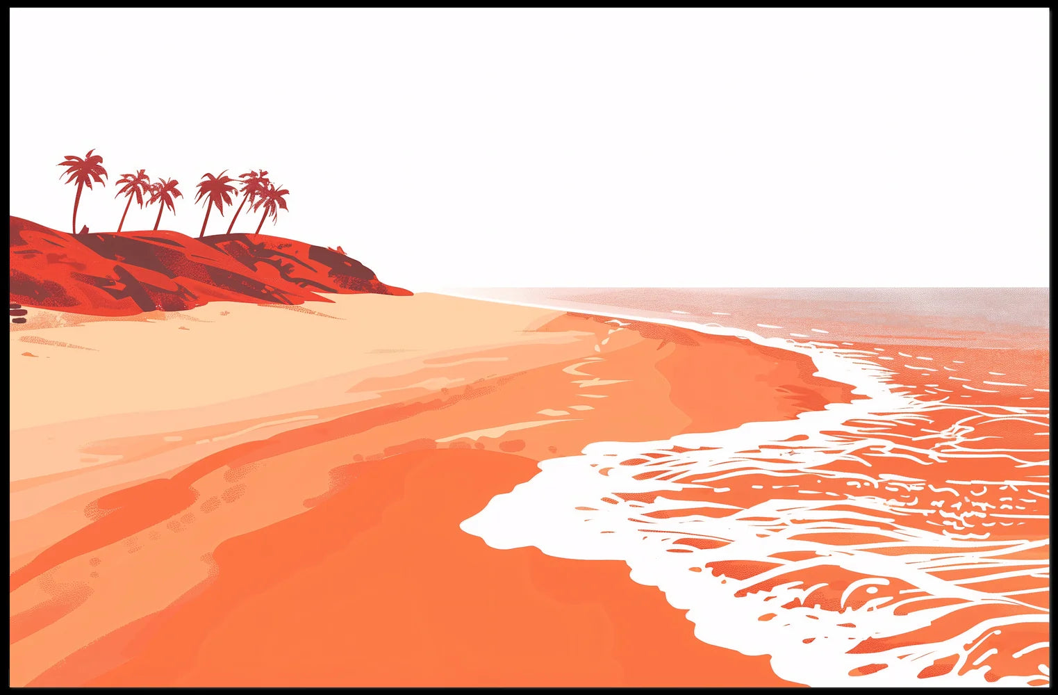 Serene Tropical Beach Minimalist Art Poster