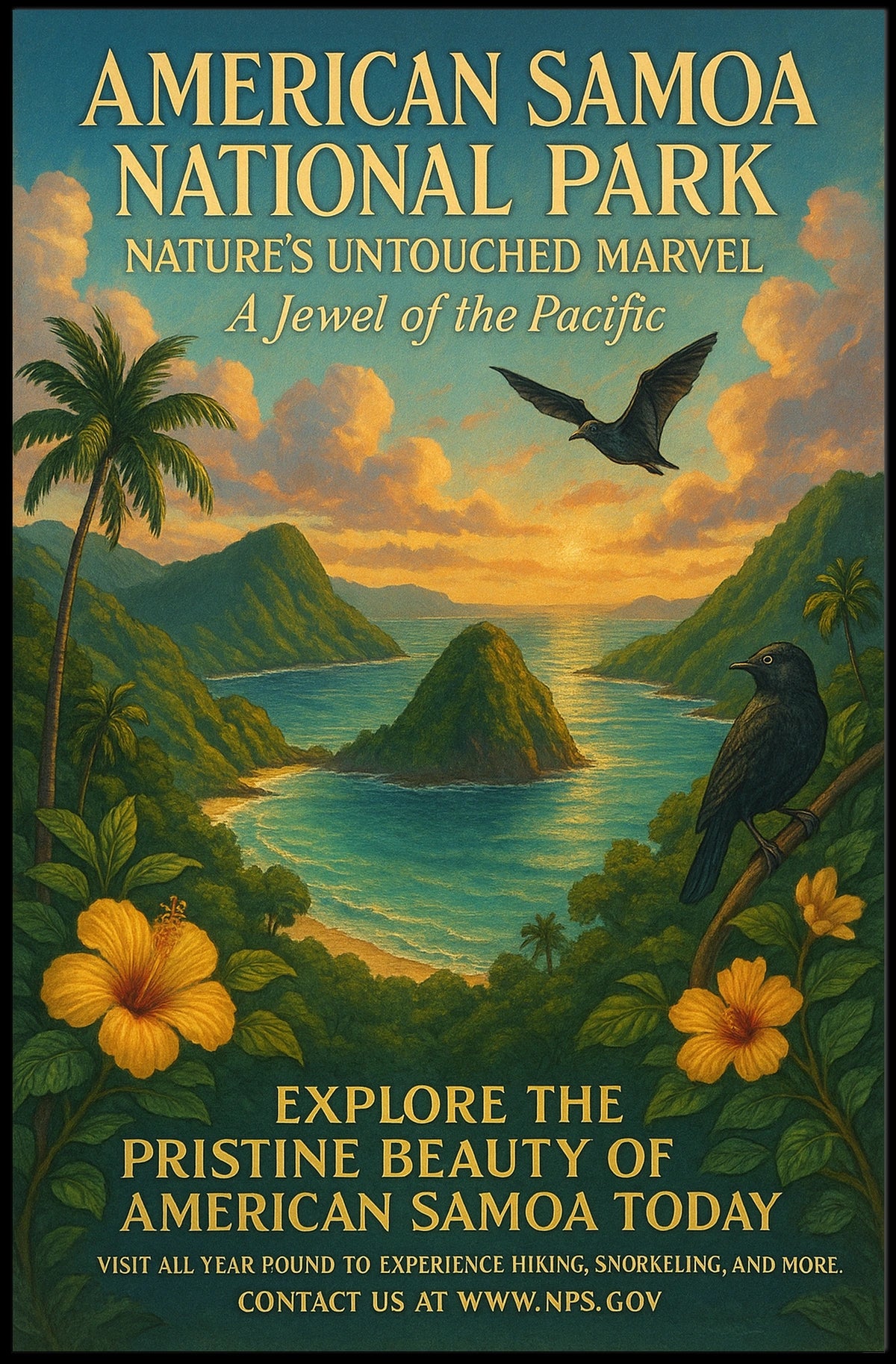 American Samoa National Park Nature Travel Poster