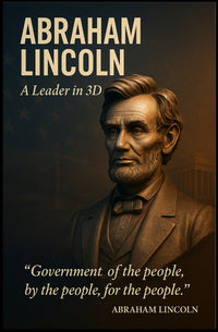 Abraham Lincoln 3D Portrait with Patriotic Quote Historical Poster PosterGoat