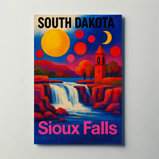 South Dakota Infinite Variety Frontier Theme Vintage Travel Poster