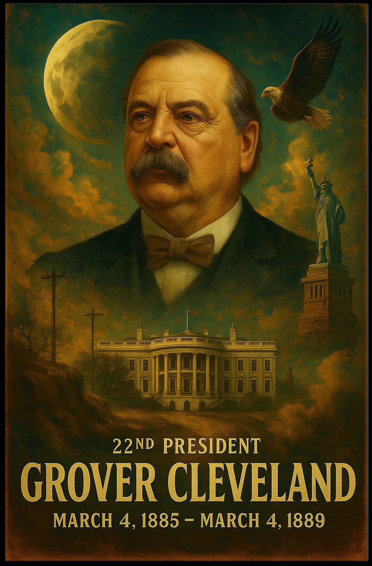 Grover Cleveland 22nd President Neoclassical Realism Poster