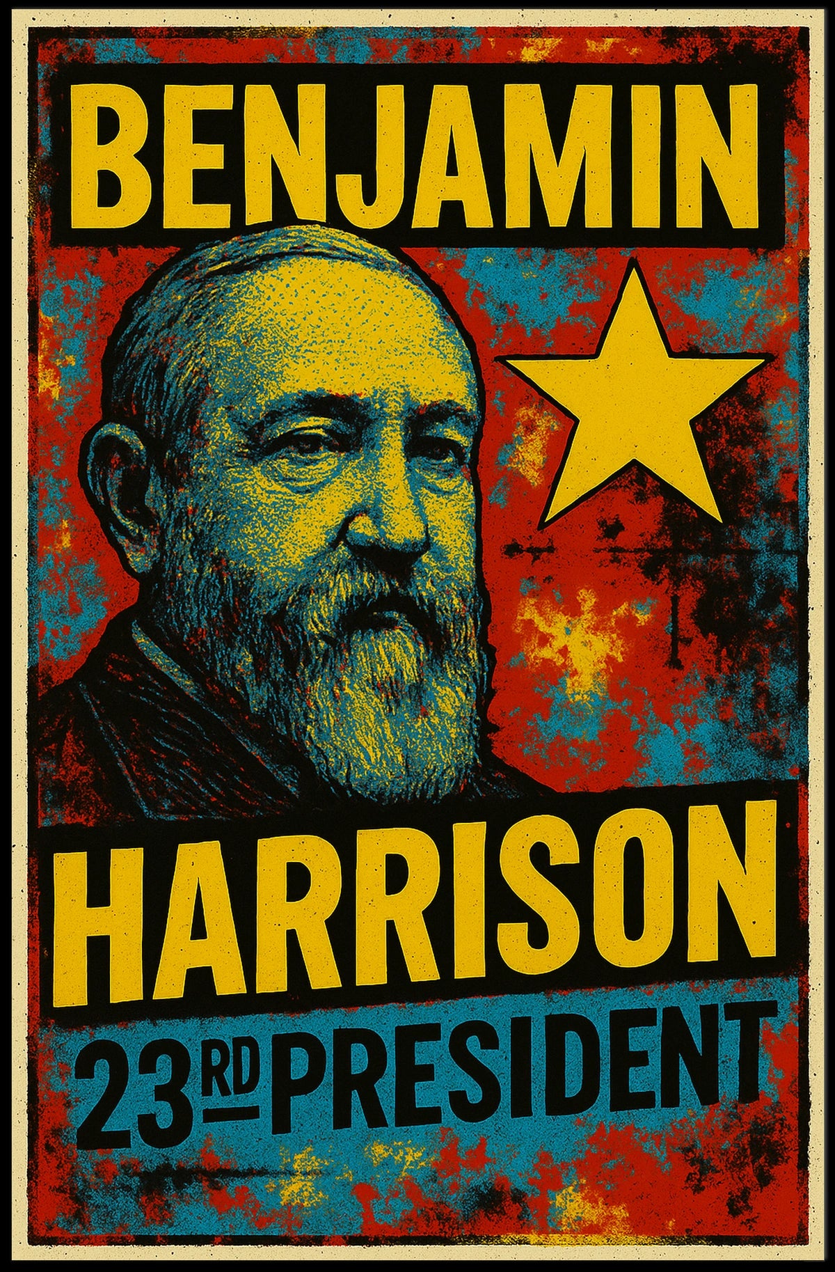 Benjamin Harrison 23rd President of the United States Graffiti Pop Art Poster