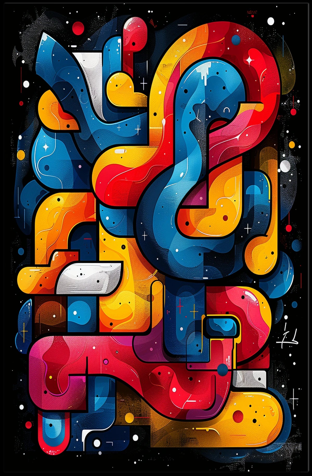 Colorful Abstract Maze Abstract Poster