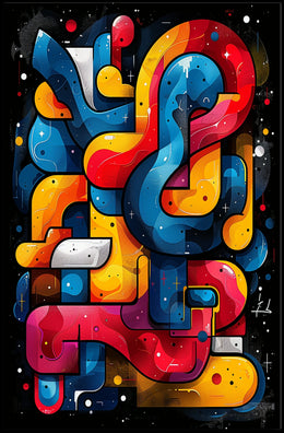 Colorful Abstract Maze Abstract Poster