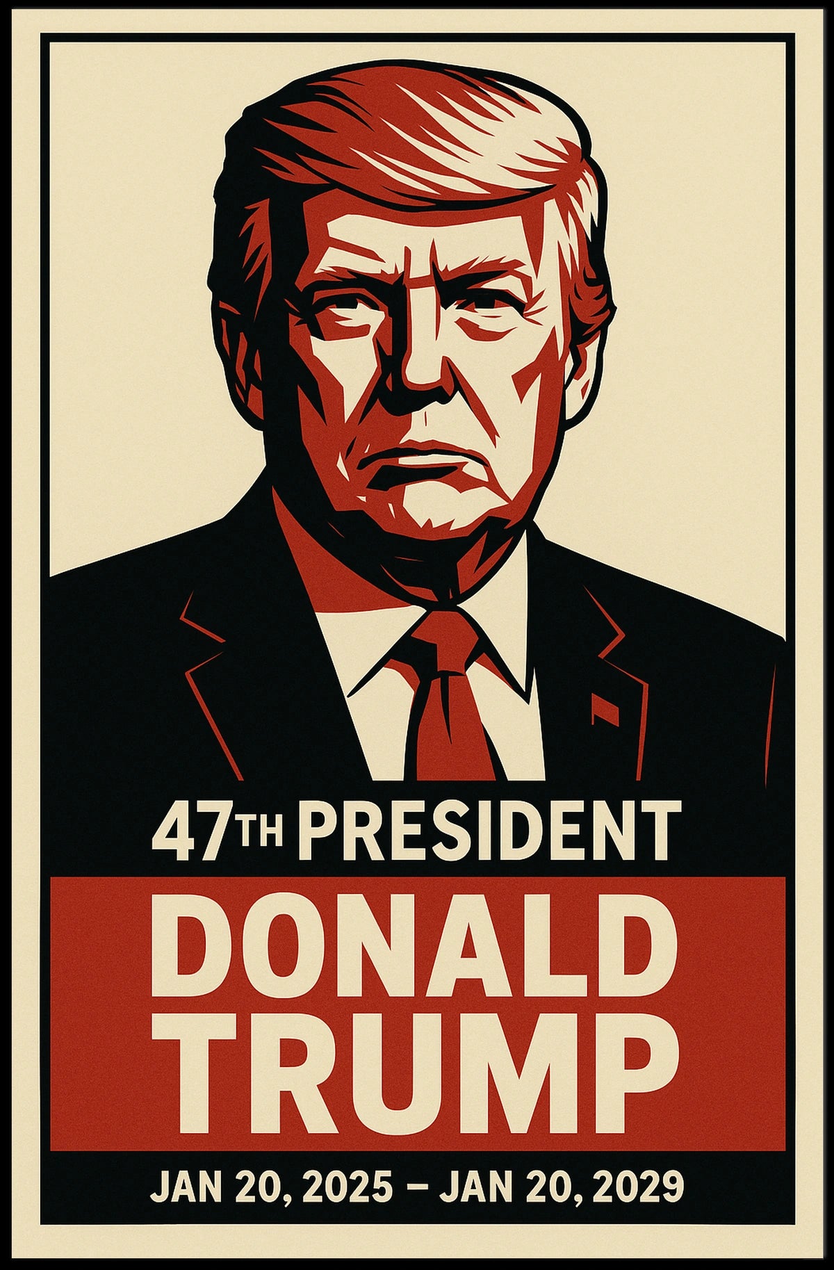 Trump Visionary Red Black Patriotic Minimalist Poster