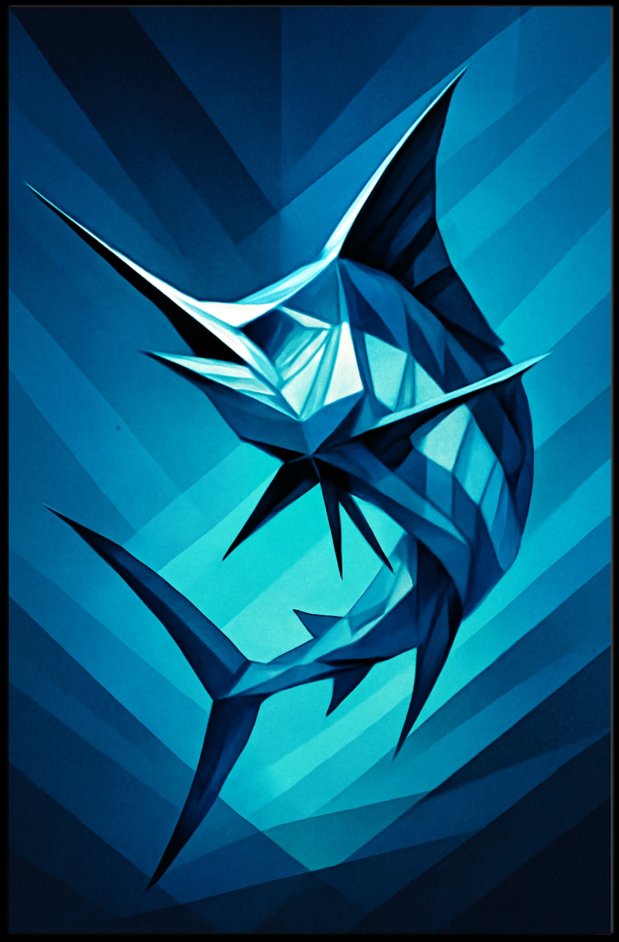 Geometric Marlin Poster PosterGoat