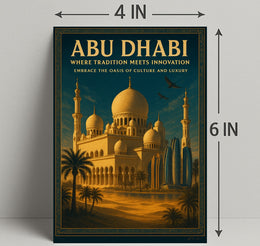 Abu Dhabi Fusion: Vintage Travel Poster