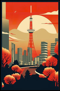 Autumn Skyline: Tokyo Tower at Sunset Poster
