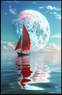 Sailing Under the Moon Poster