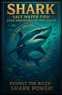 Shark Power Apex Predators of the Ocean Poster