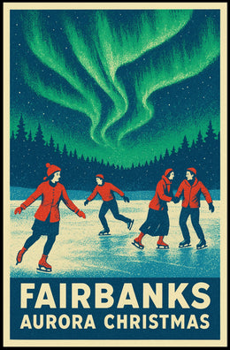 Fairbanks Aurora Christmas Poster