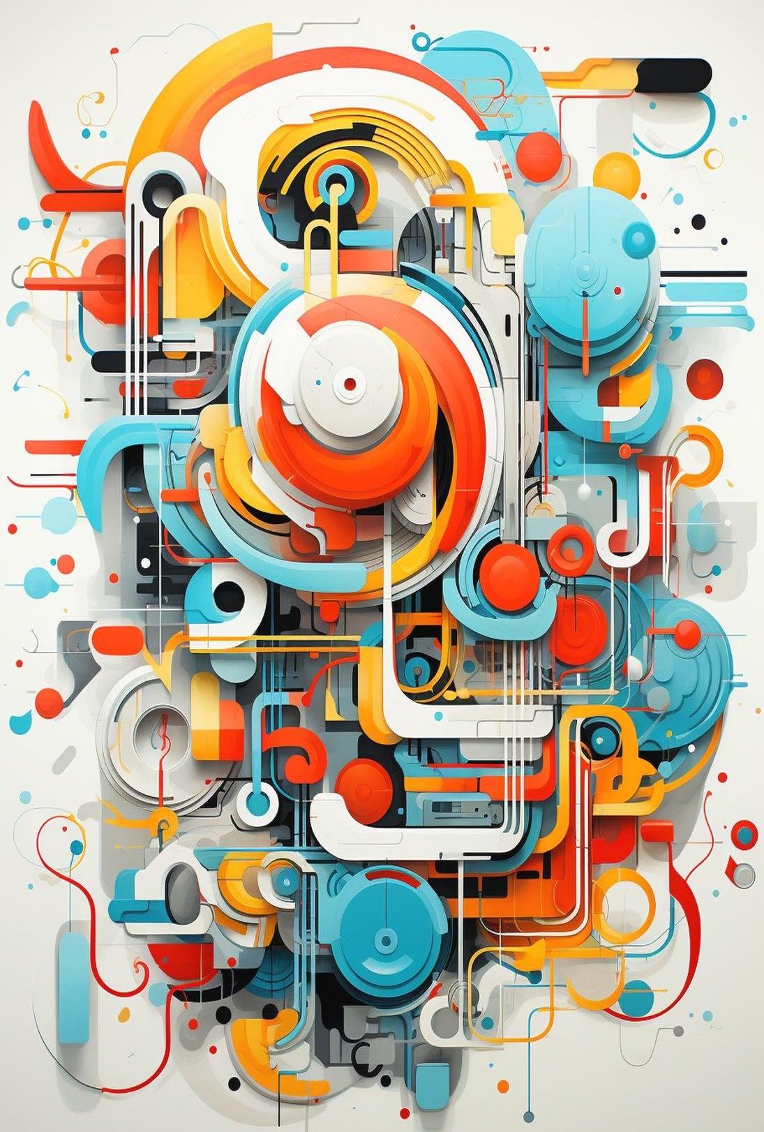 Futuristic Geometric Design Abstract, Artistic, or Pop Culture Poster