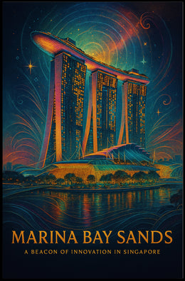 Marina Bay Sands Travel Poster Modern Architectural Print