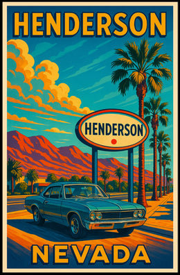 Henderson, Nevada Retro Travel Poster