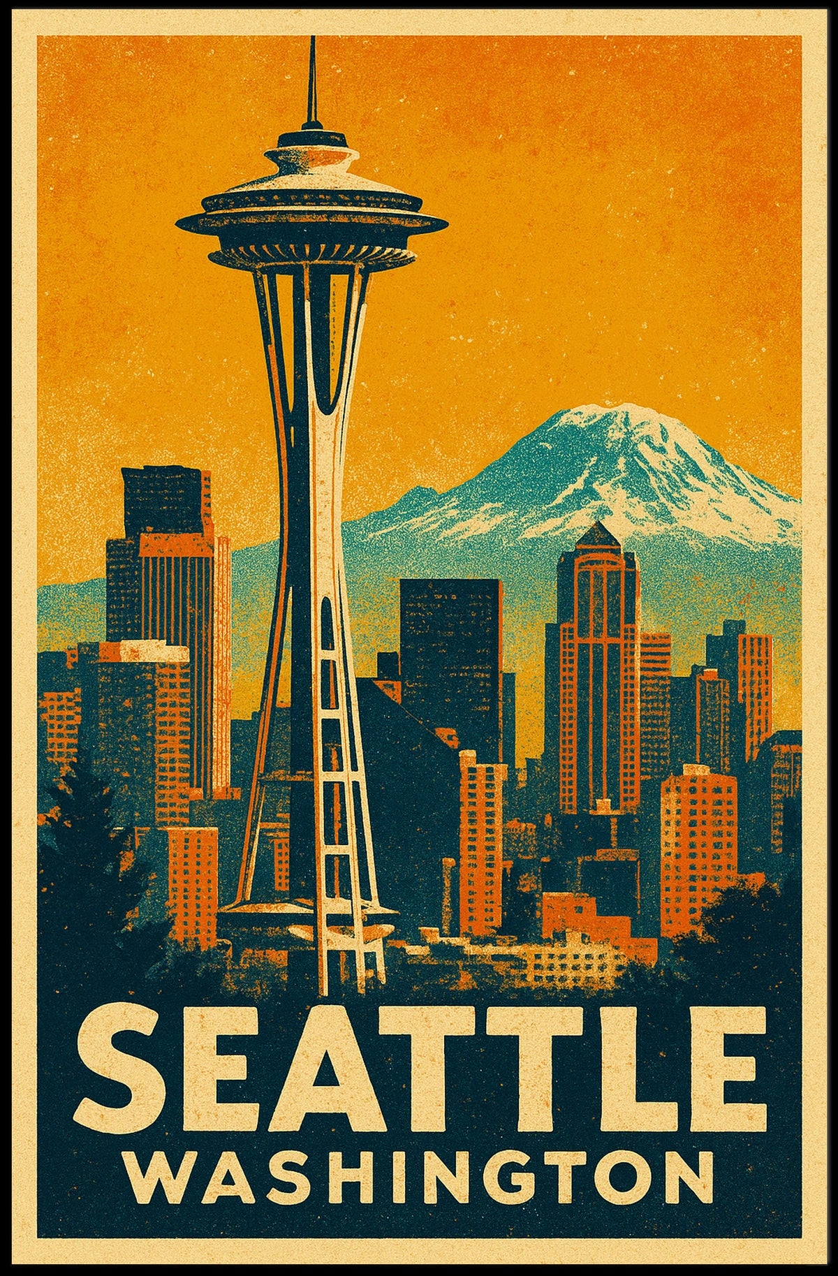 Seattle Skyline Poster