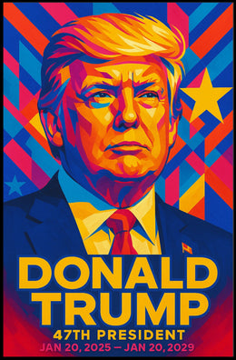 Trump 47th President Patriotic Portrait Poster