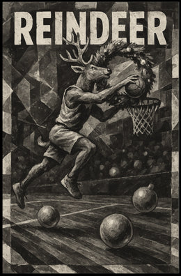 Reindeer Basketball Poster