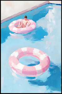 Summer Serenity Pool Poster Pastel Minimalist Print