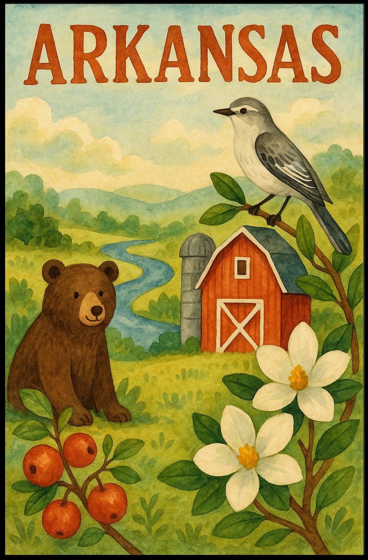 Arkansas Nature Scene Poster