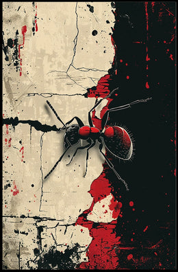 Ant On Abstract Canvas Abstract Poster