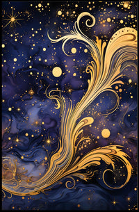 Cosmic Elegance: Art Nouveau Space or Astronomy Poster