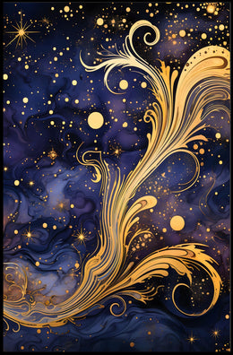 Cosmic Elegance: Art Nouveau Space or Astronomy Poster