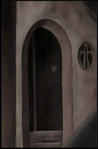 Mysterious Gothic Doorway with Abstract Symbol Artistic Poster PosterGoat
