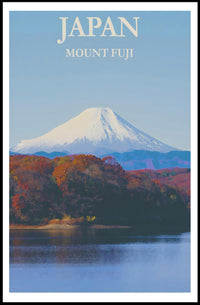 Mount Fuji Autumn Scene Cultural or Heritage Poster