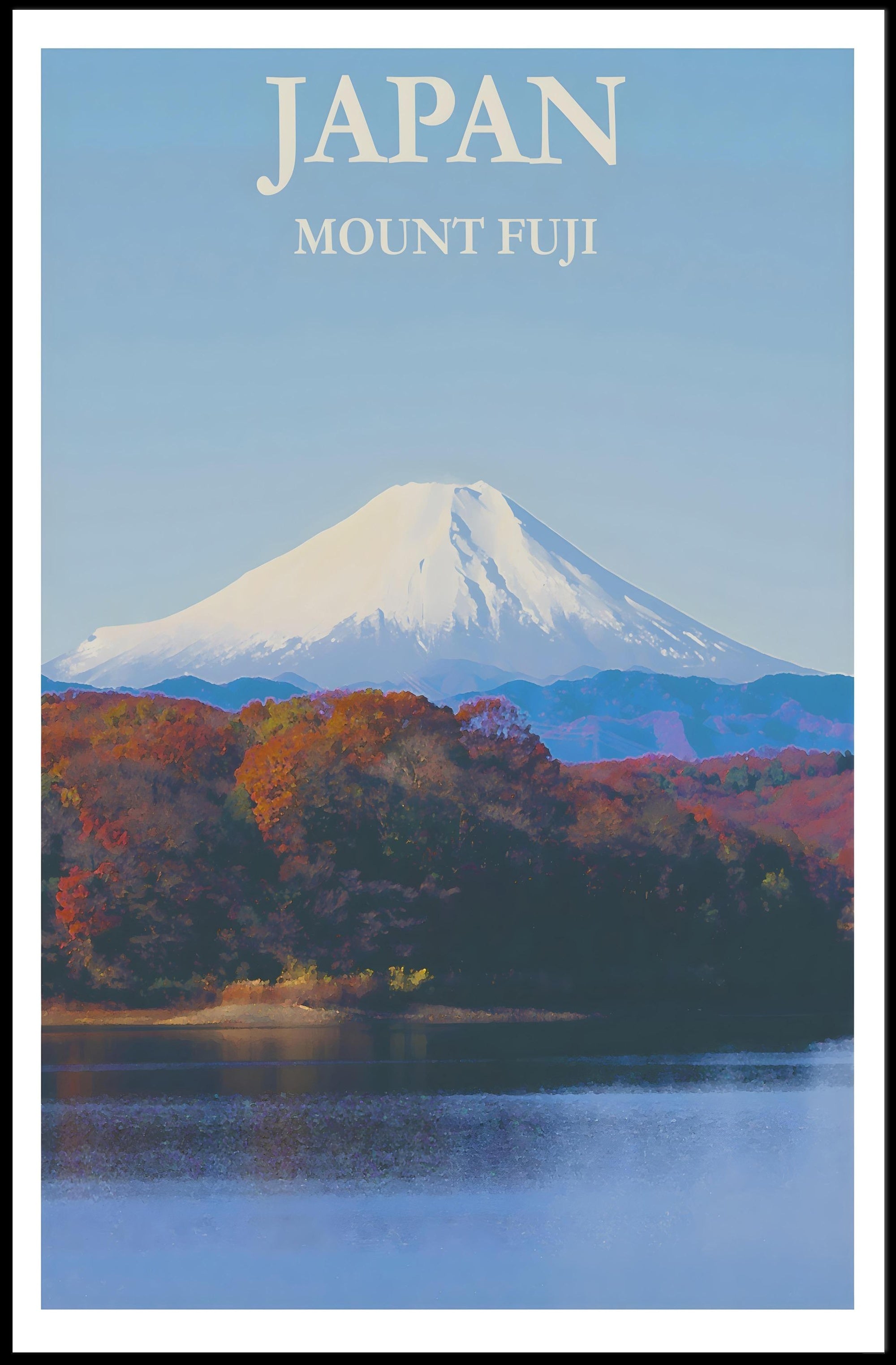 Mount Fuji Autumn Scene Cultural or Heritage Poster