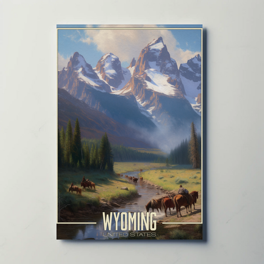 Wyoming United States Vintage Poster