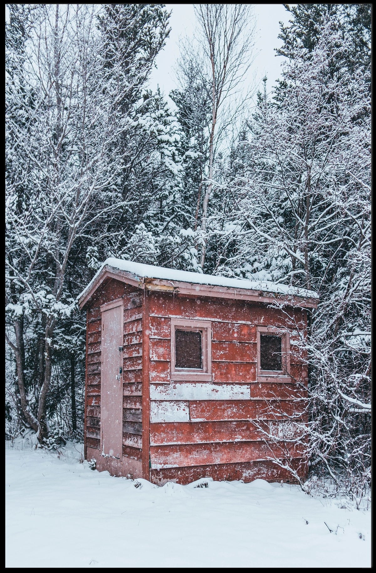 Winter Cabin In The Woods Poster