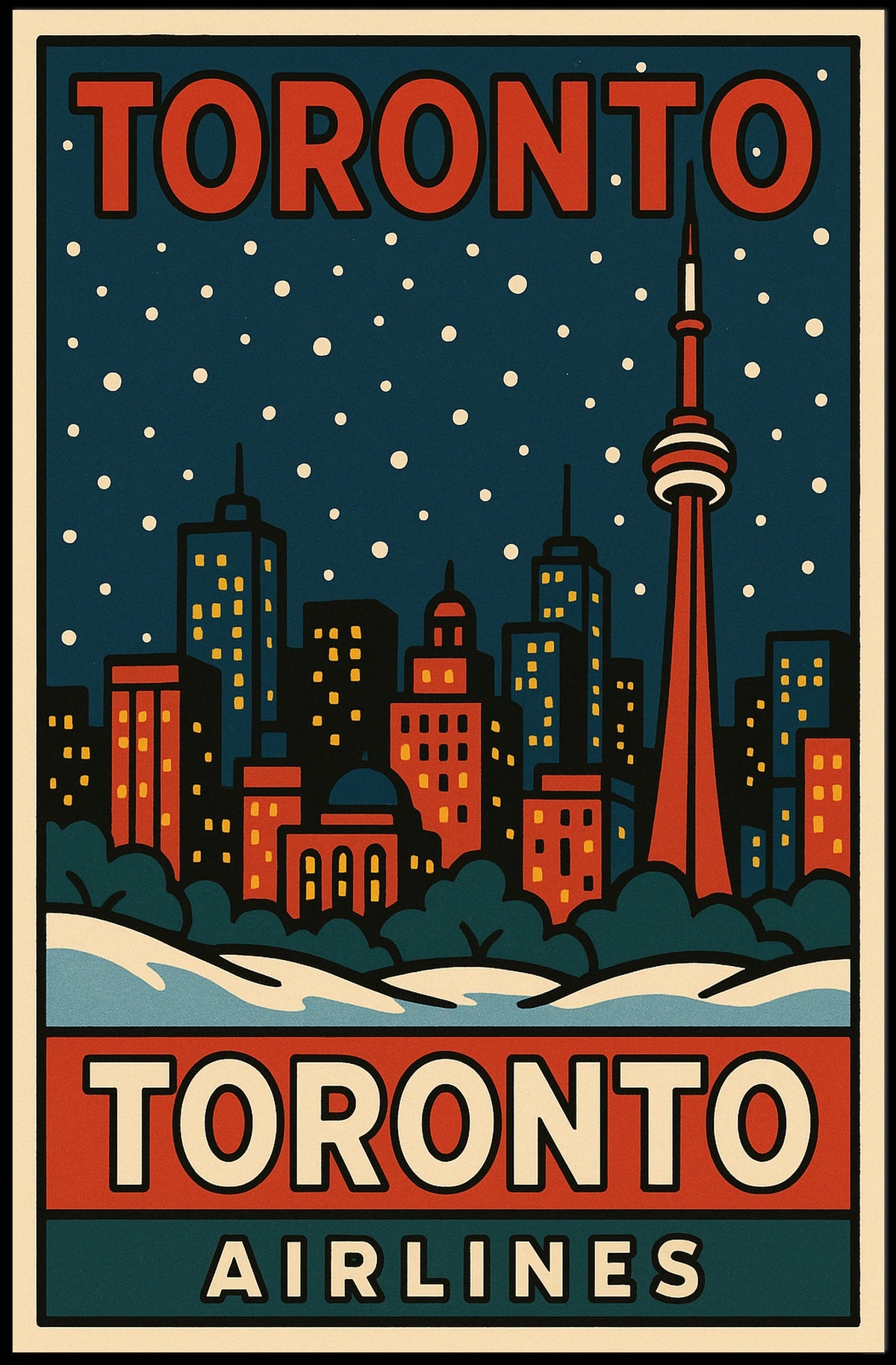 Toronto Skyline Travel Poster