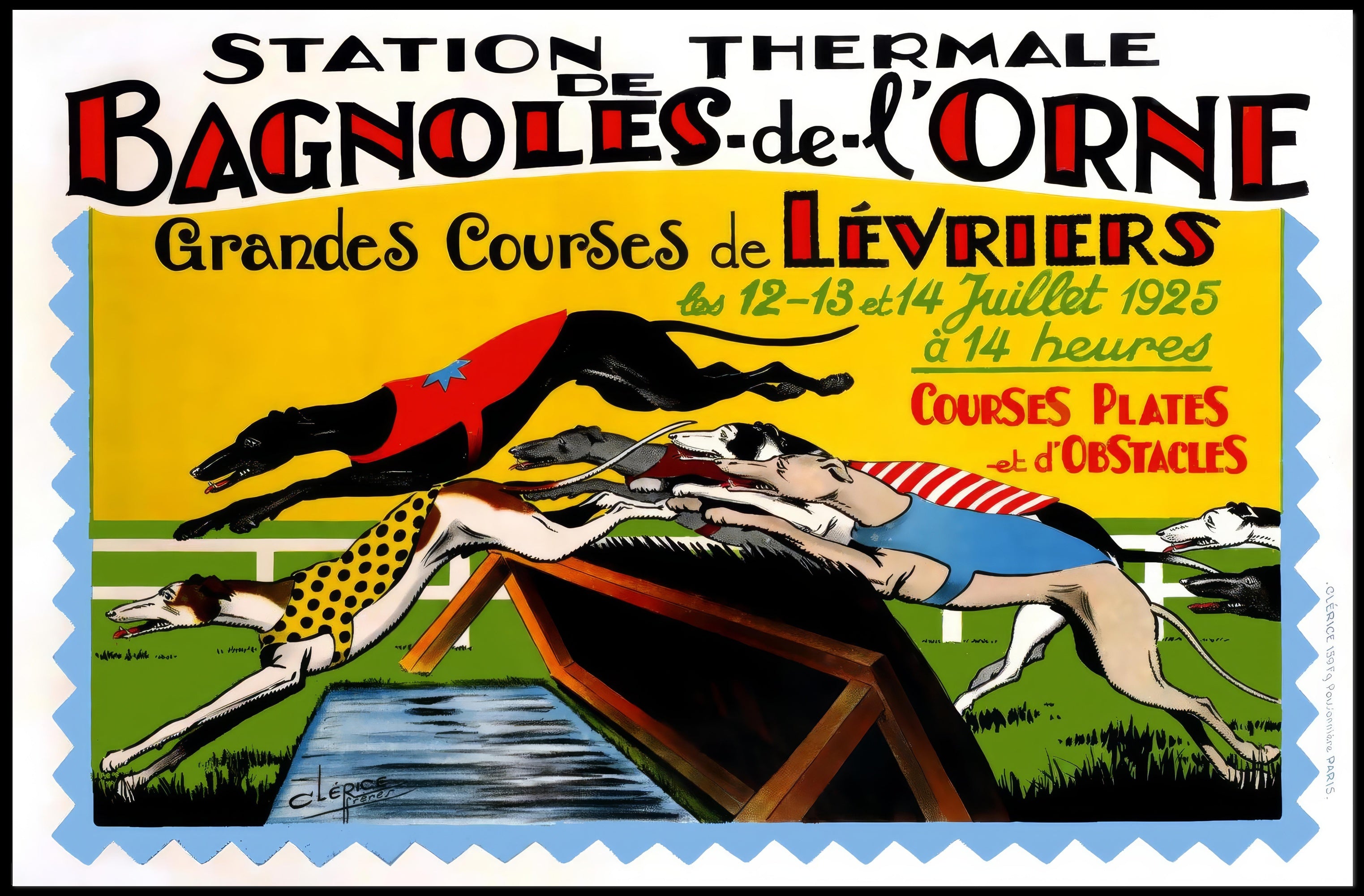 Greyhound Racing Bagnoles-de-l'Orne 1925 Sports Poster PosterGoat