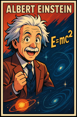 Albert Einstein Vintage Theoretical Portrait Poster