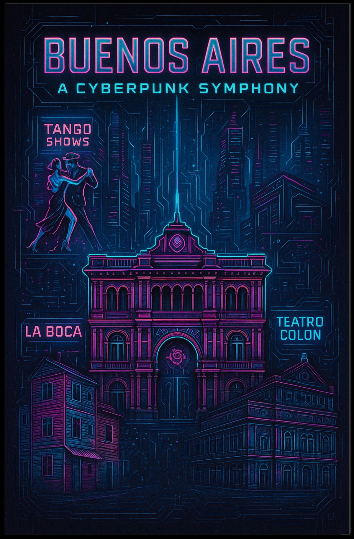 Buenos Aires A Cyberpunk Symphony Poster