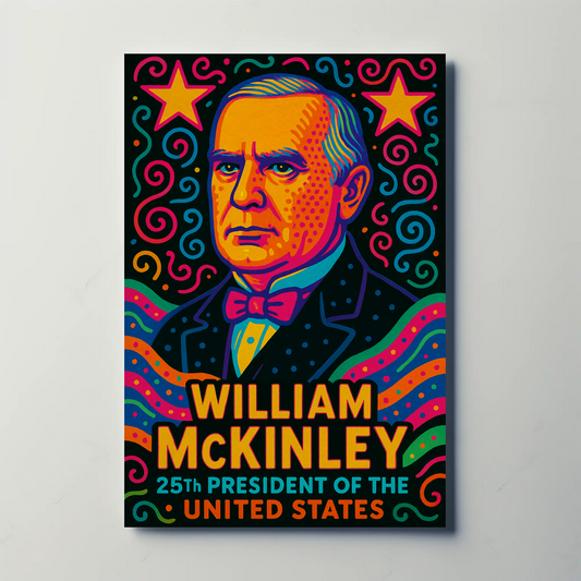 William McKinley President Vibrant Pop Art History Poster