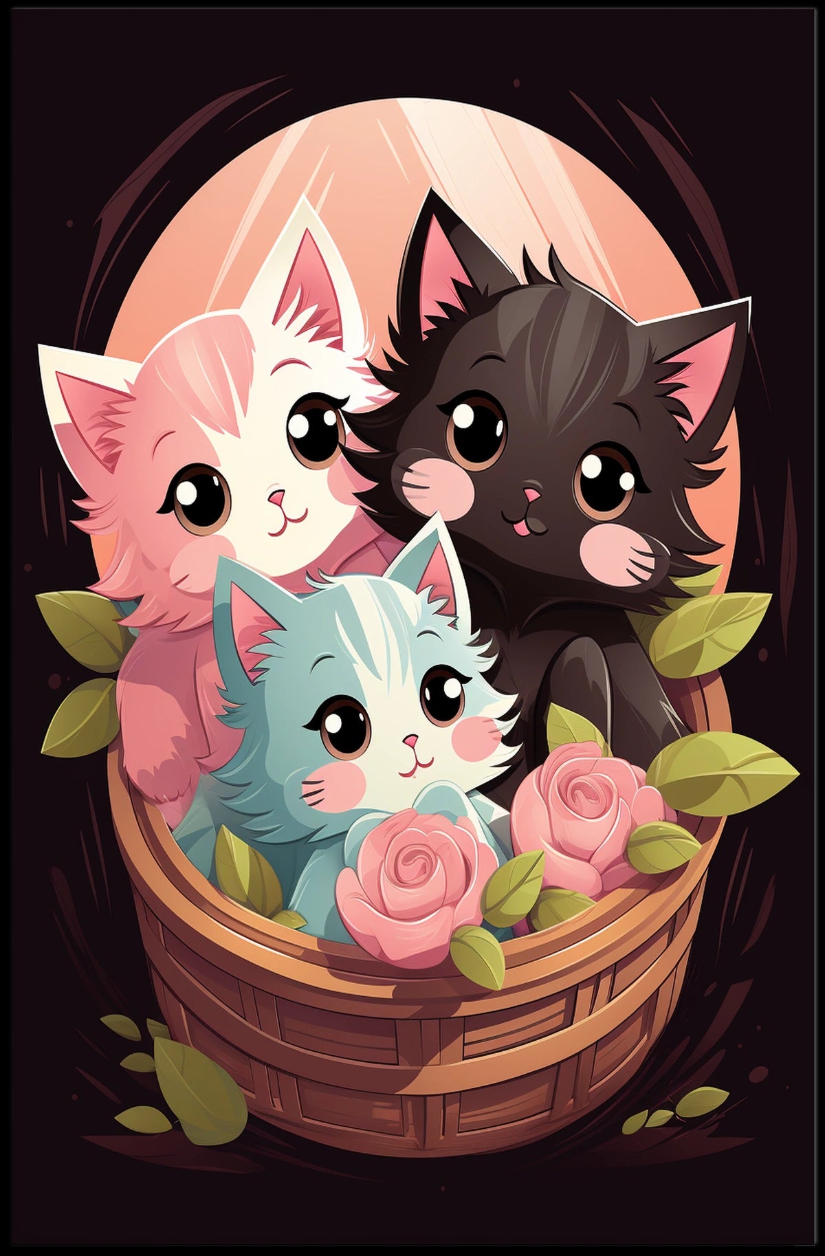 Basket Of Kittens Poster