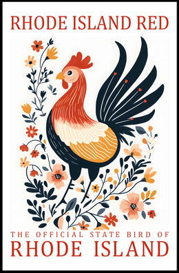 Rhode Island Red Chicken Art Poster Decor