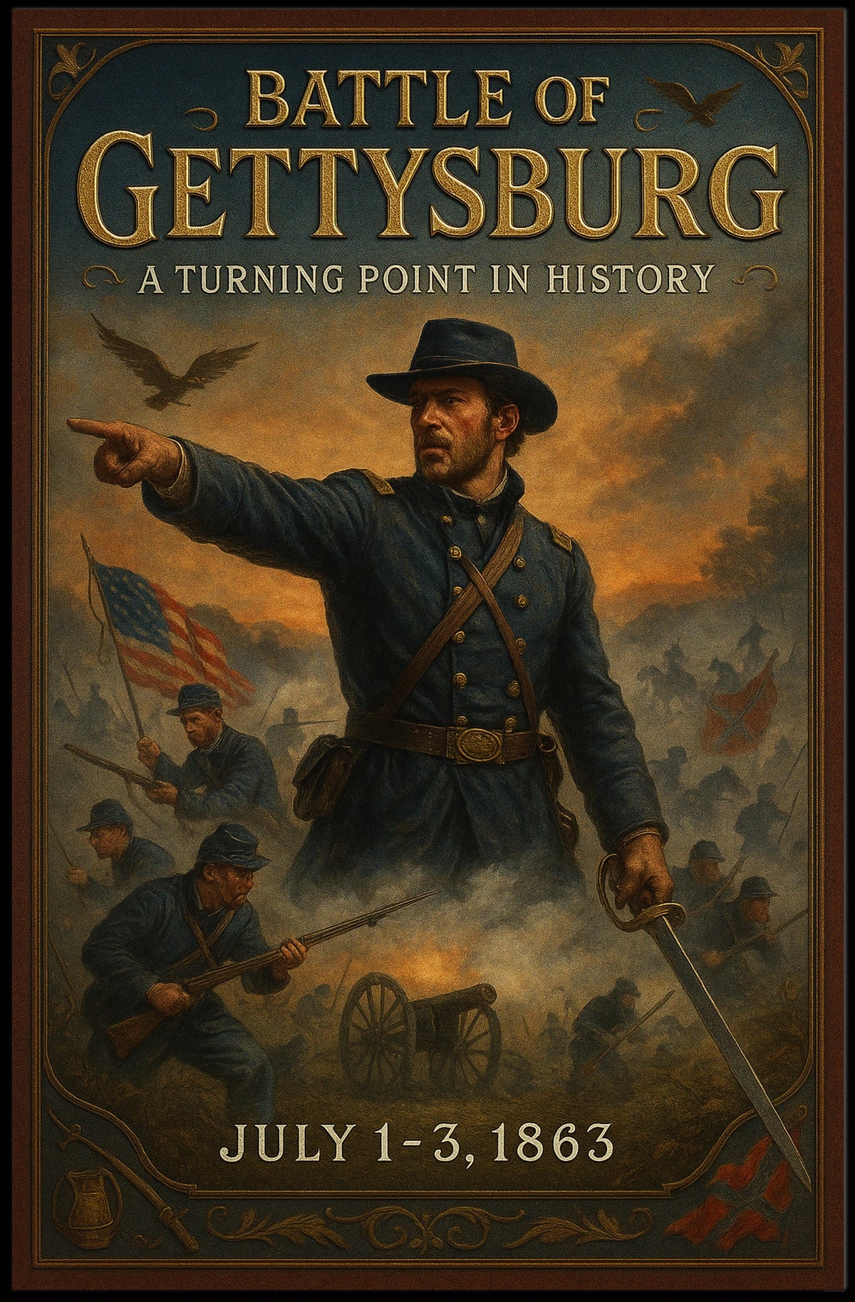 Battle Of Gettysburg A Turning Point Poster