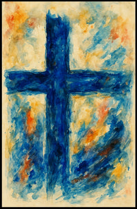 Abstract Cross In Watercolor Abstract Poster