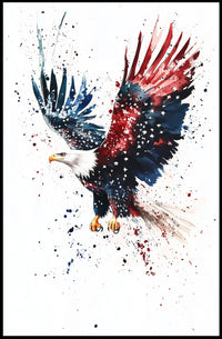 powerful bald eagle flying Poster