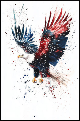 powerful bald eagle flying Poster