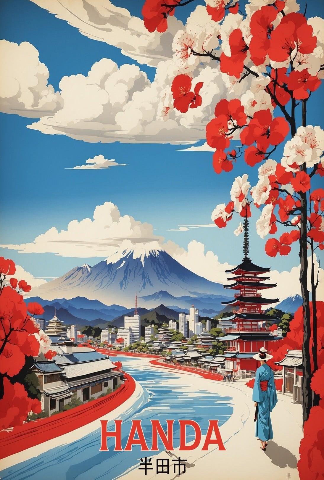 Japanese Cultural Beauty Poster with Traditional and Modern Influences
