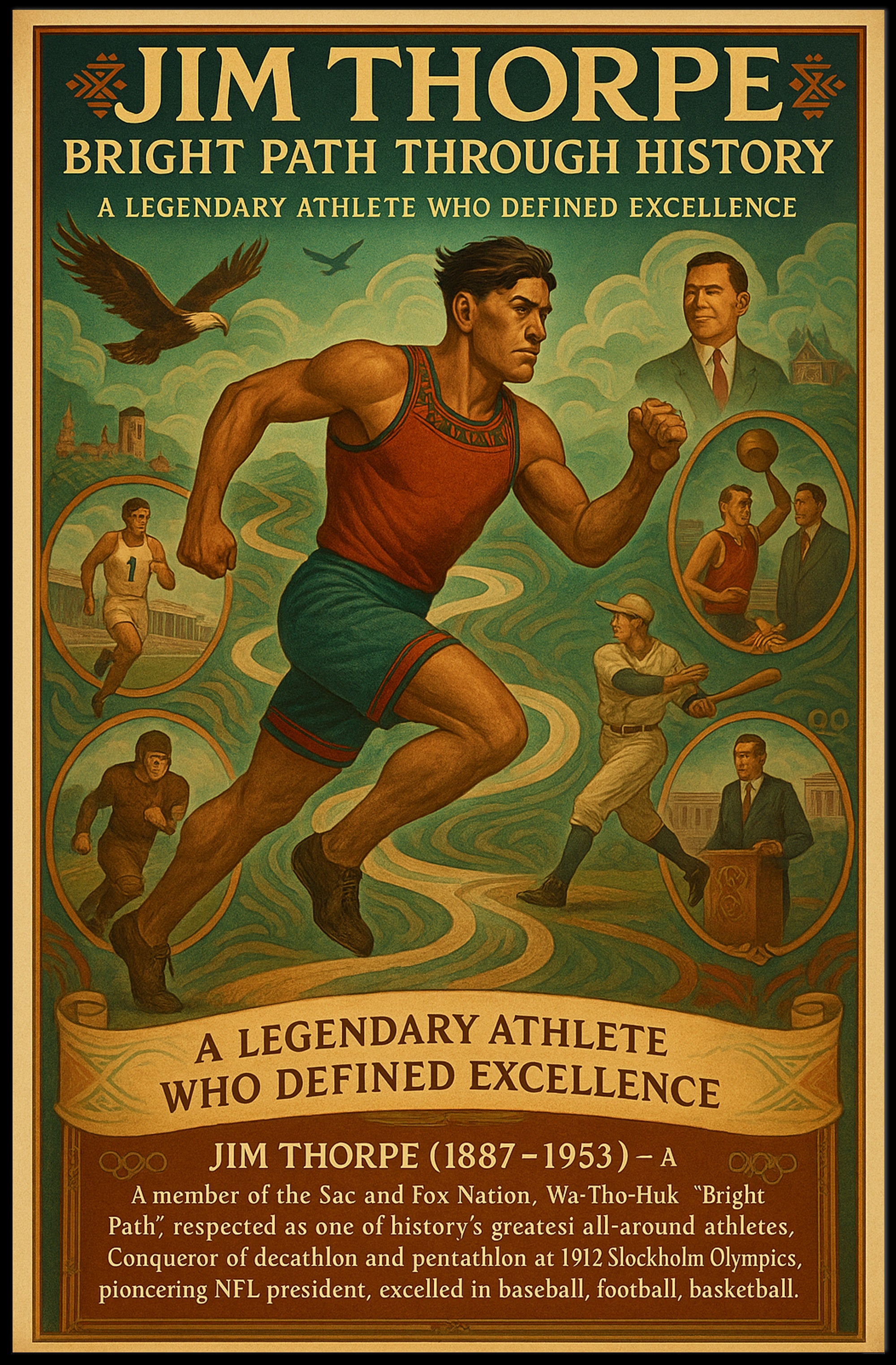 Jim Thorpe: Bright Path Through History Poster