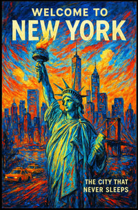 Welcome To New York Poster Modern Urban Life Wall Art