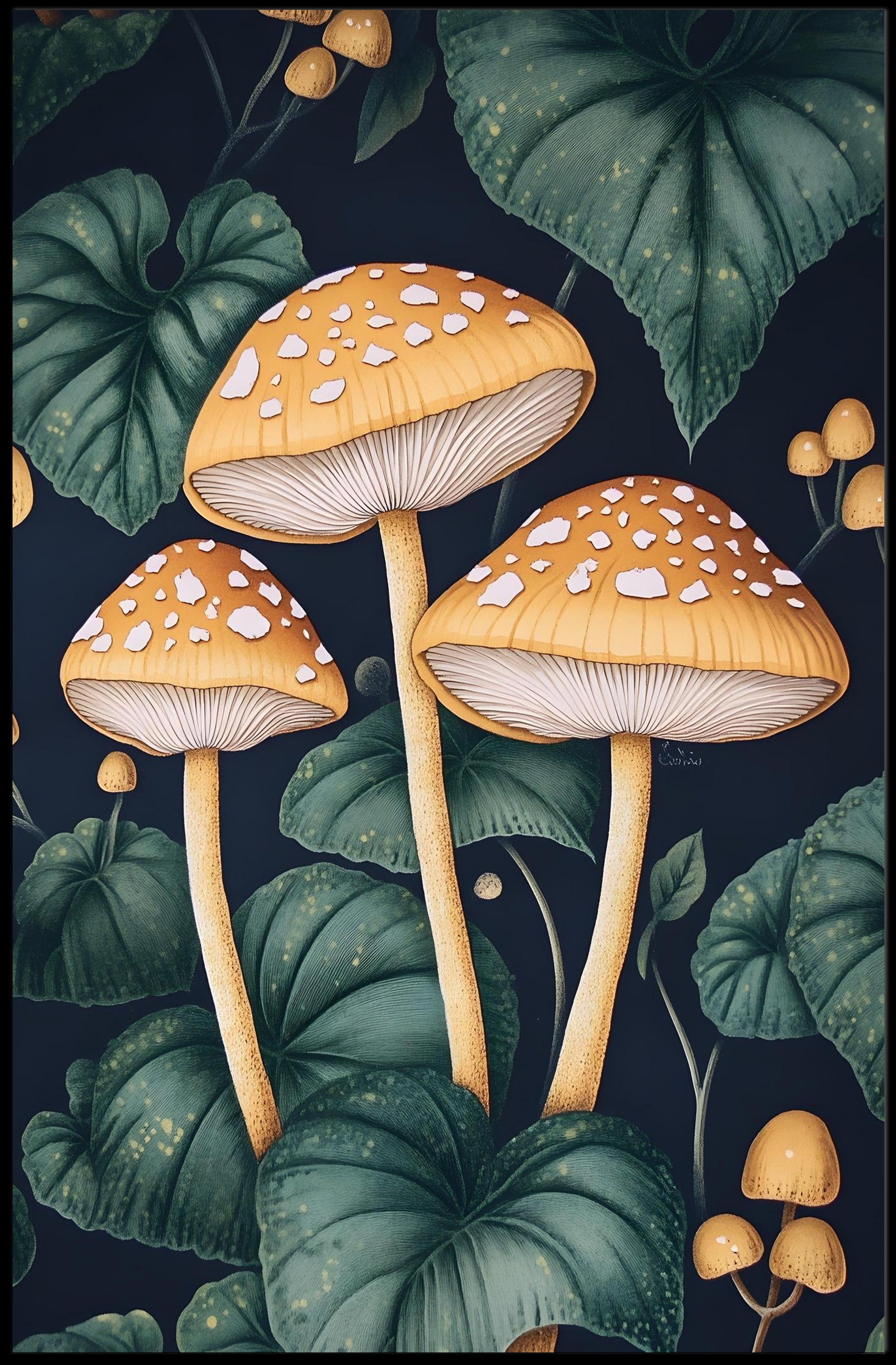 Enchanted Forest Mushrooms Art Print