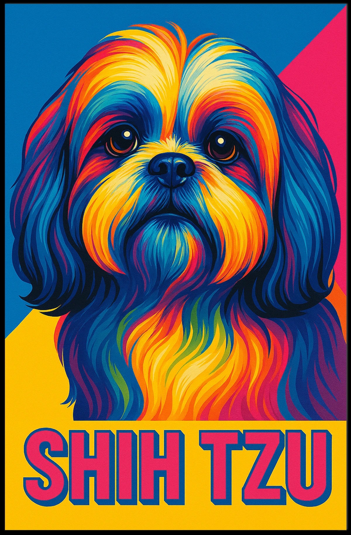Vibrant Shih Tzu Portrait Poster